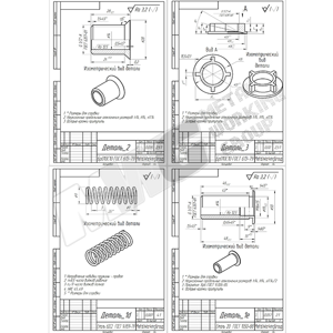 Реверс-инжиниринг комплекта чертежей зажимного устройства по деталям заказчика